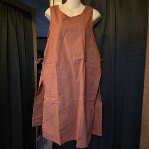 Unisex One Size Fits Most Smock With Pockets Rust/reddish Brown Color/side Ties